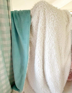 Adult aqua seal/cream cuddle snuggle blanket