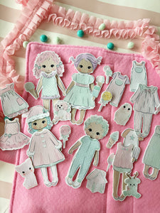 Doll felt set with travel bag
