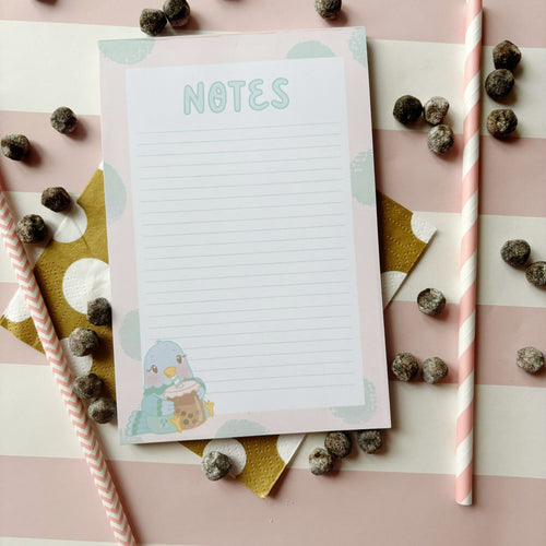 4 x 6 Birdie Bubble Tea Notepad