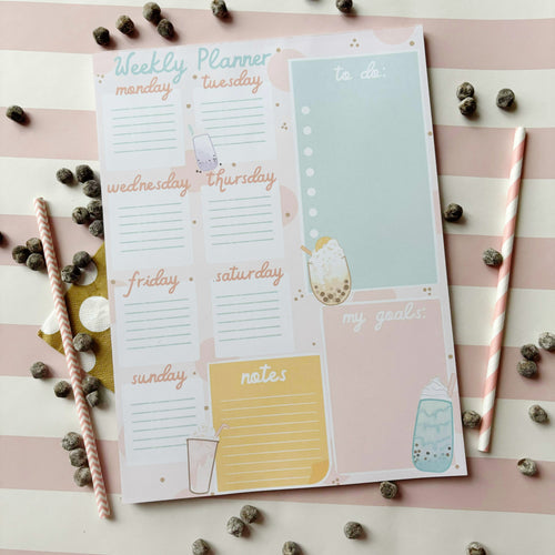 8 x 10.5 Bubble Tea Weekly Planner