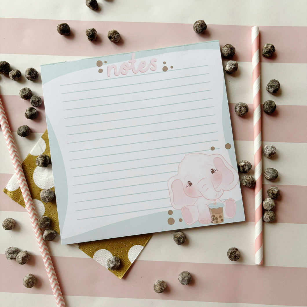 4x4  Bubble Tea Elephant Notepad