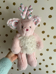 Pink seal reindeer plushie