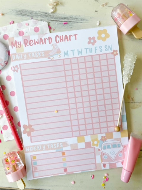 8x10.5 Reward Chart Retro Bus Notepad – Live Sweet Shop