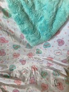 Baby Conversation heart snuggle blanket