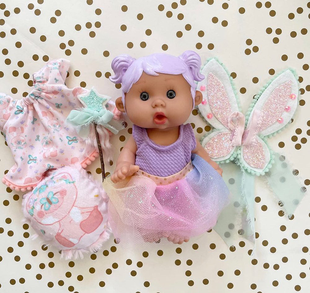 8” purple hair fairy set