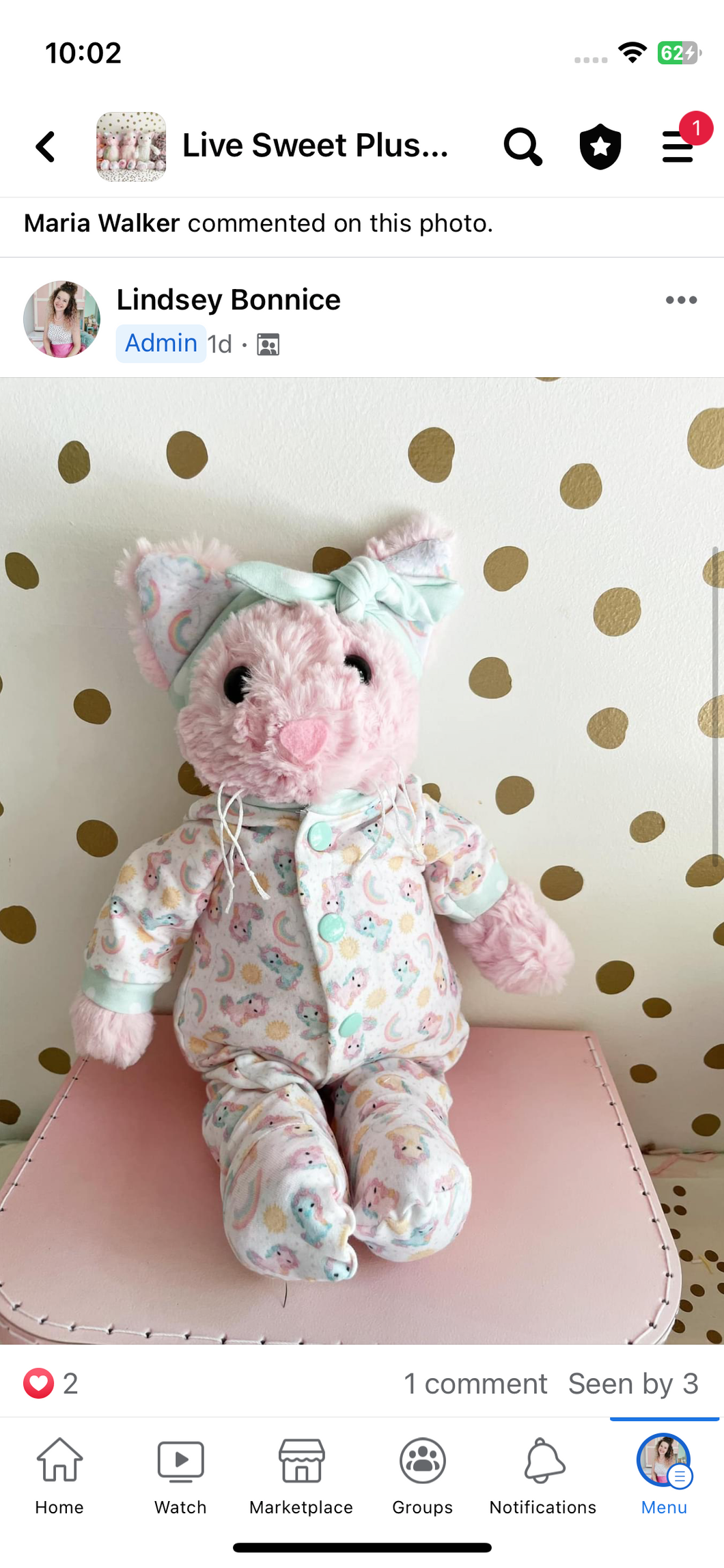 Unicorn/rainbow 16” pajamas