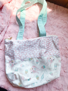 Piggy purse w blue handles
