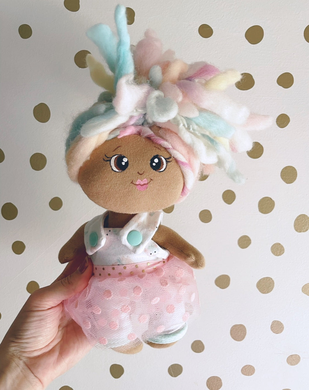 10inch doll rainbow hair