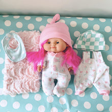 Load image into Gallery viewer, 10 inch pink hair doll set