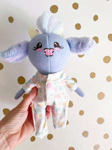 8” Shaggy Cow Artist Plushie purple
