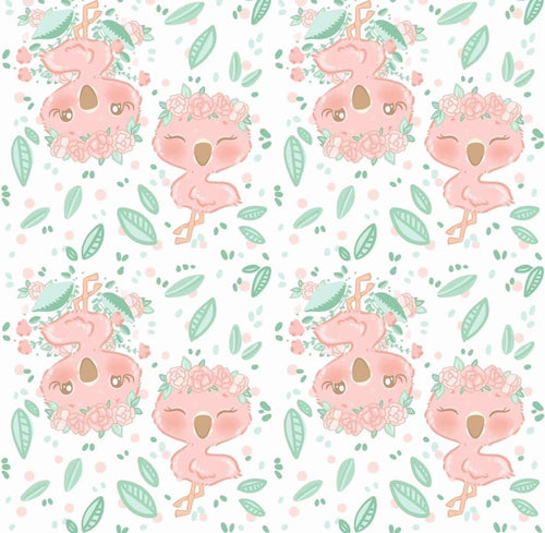 Flamingo and leaves Snuggle blanket