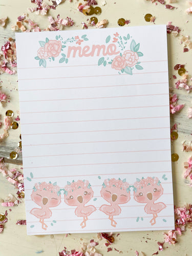 6x8 Memo Flamingo notepad