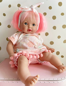 16” pink hair doll