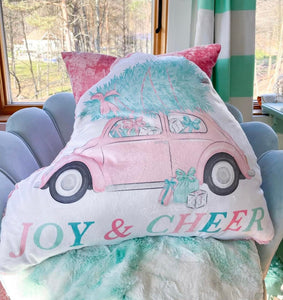 Joy and cheer car pillow