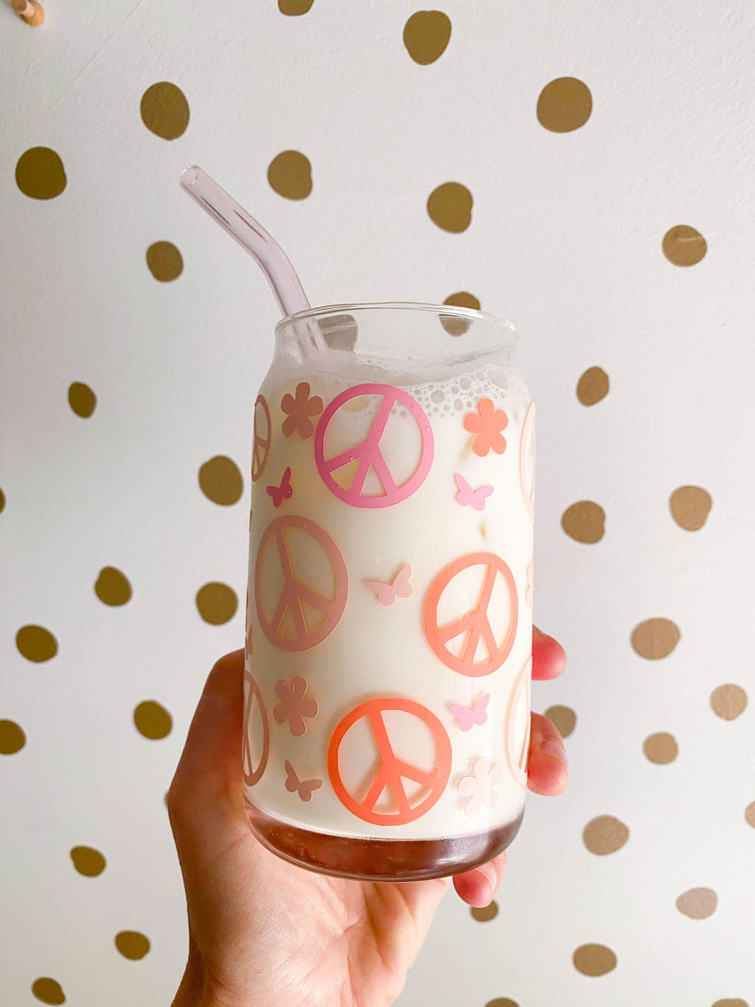 Peace signs glass