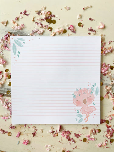 7x7 Flamingo notepad