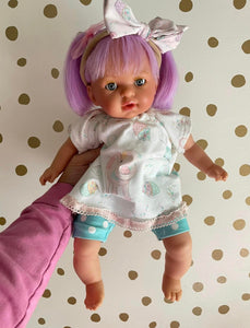 Purple hair 16” doll