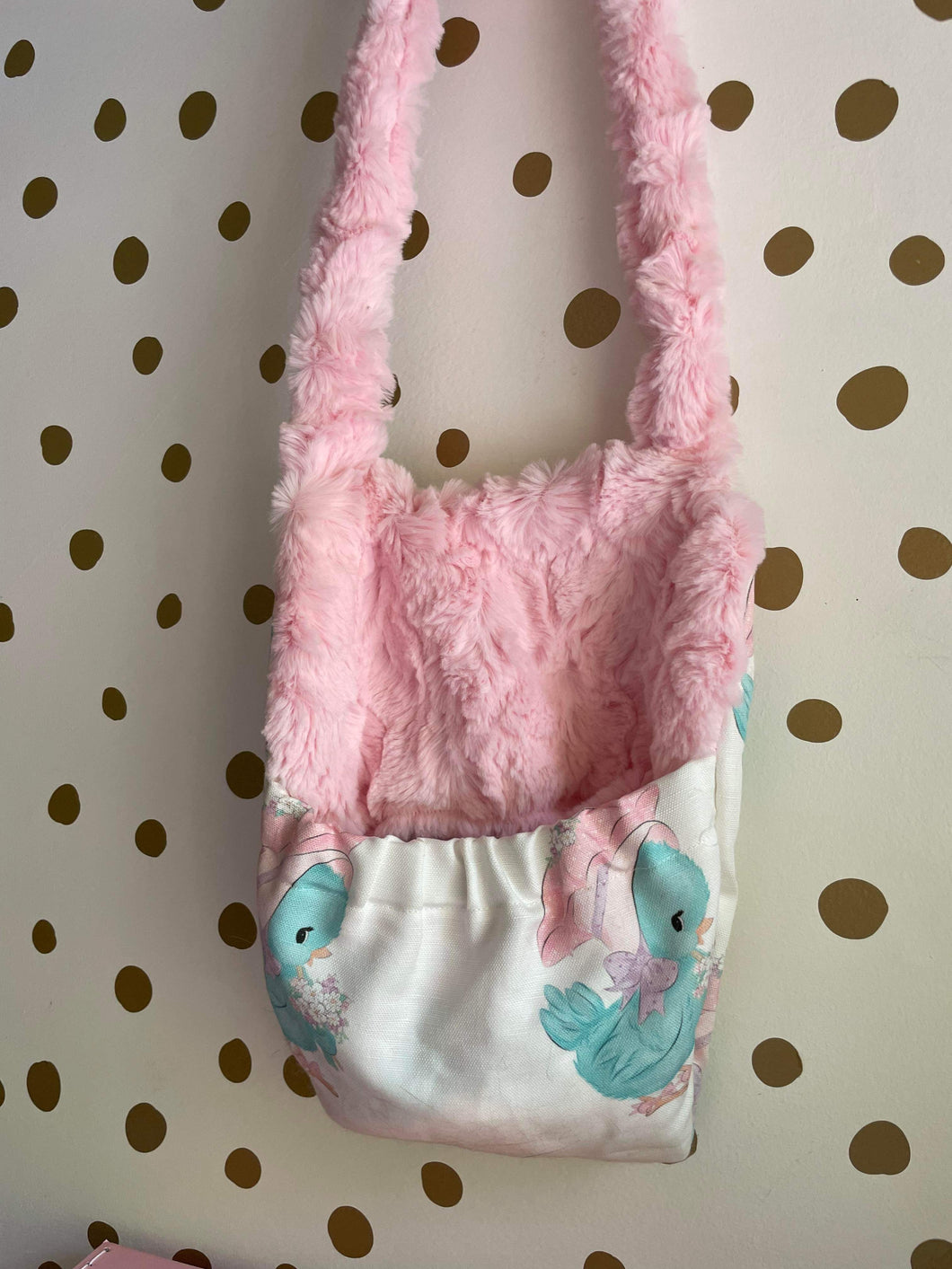 Doll pouch carrier blue birds