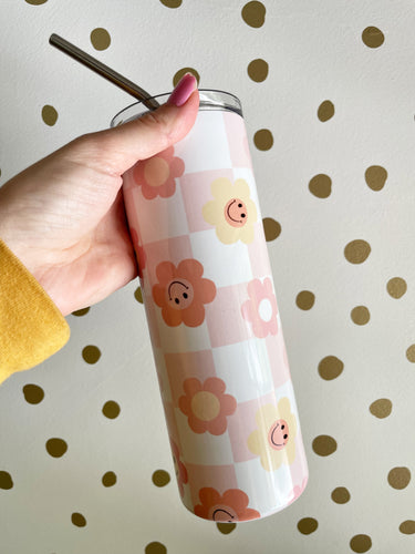 20oz check smiley retro Tumbler