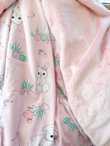 Easter Snuggle Blanket on Pink