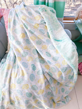 Load image into Gallery viewer, Easter Mint and Yellow Egg Snuggle Blanket