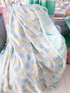 Easter Mint and Yellow Egg Snuggle Blanket
