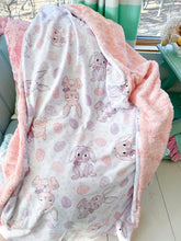 Load image into Gallery viewer, Pink and Purple Bunny Snuggle Blanket