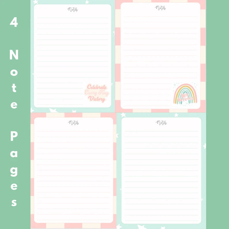 4x A Page Notes.pdf 4 note pages: Printable – Live Sweet Shop