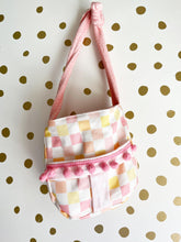 Load image into Gallery viewer, Retro check doll carrier purse