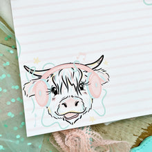 Load image into Gallery viewer, 5x7 Shaggy Cow Notes Pad