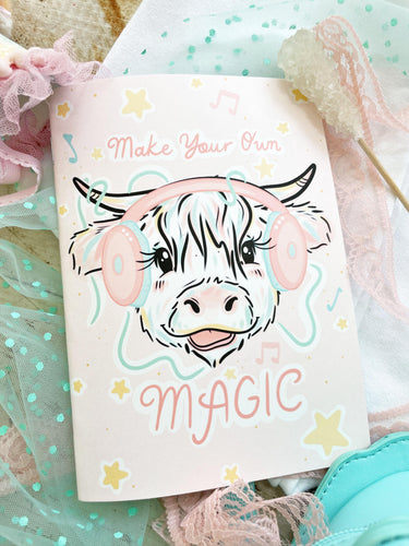 5x7 Shaggy Cow Notebook w Blank Pages