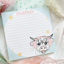 Load image into Gallery viewer, 4x4 Shaggy Cow Memo pad
