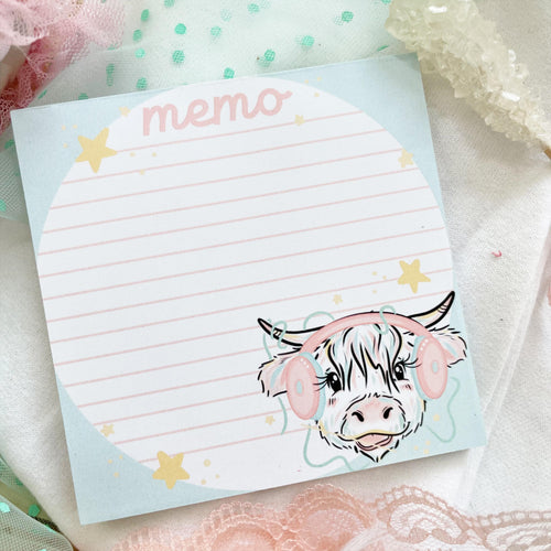 4x4 Shaggy Cow Memo pad