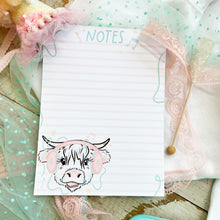 Load image into Gallery viewer, 5x7 Shaggy Cow Notes Pad