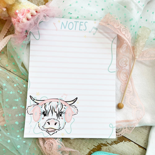 5x7 Shaggy Cow Notes Pad