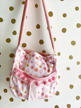 Load image into Gallery viewer, Smiley face floral doll purse carrier