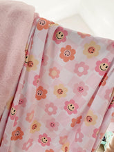 Load image into Gallery viewer, Smiley floral retro snuggle blanket