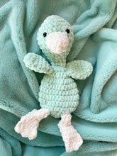 Load image into Gallery viewer, Medium mint crochet duck snuggler