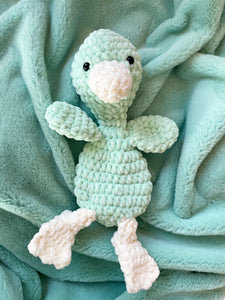 Medium mint crochet duck snuggler