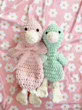 Load image into Gallery viewer, Medium mint crochet duck snuggler