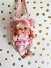Load image into Gallery viewer, Retro check doll carrier purse