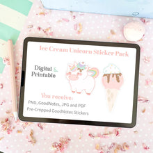 Load image into Gallery viewer, Ice Cream Unicorn Planner Pack