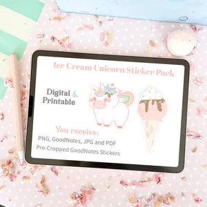 Ice Cream Unicorn Planner Pack