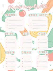 Grocery List Planner: Printable