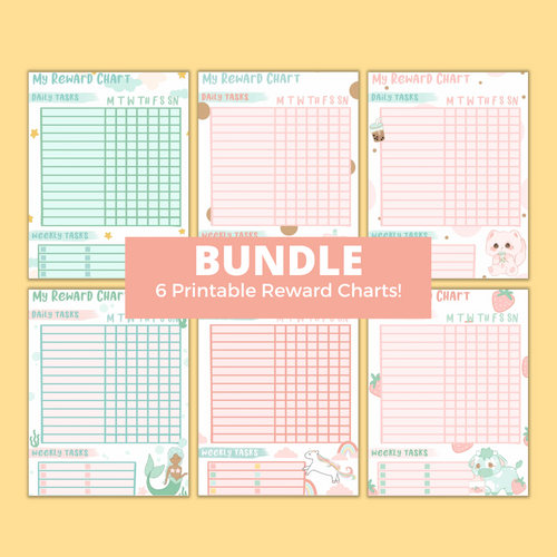 Reward Chart Bundle of 6:  Printable