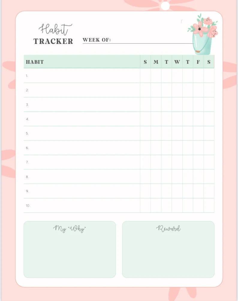 Habit Tracker Planner: Printable