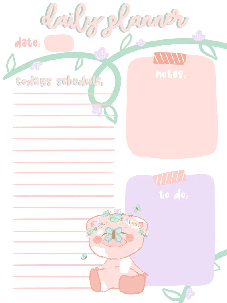 Pig Daily Planner: Printable