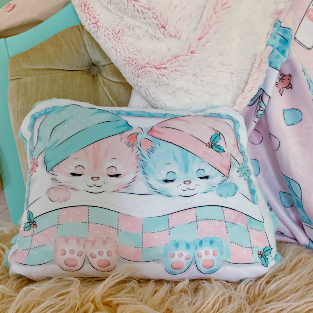Sleeping Kittens Shaped Pillow