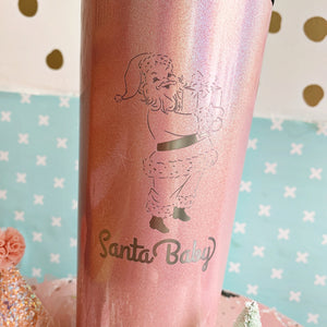 Pink Sparkle Santa 24 oz Tumbler