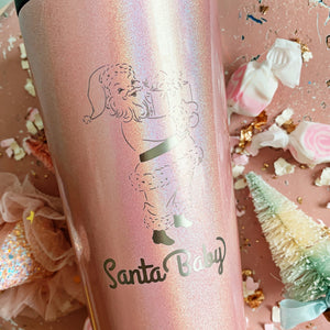 Pink Sparkle Santa 24 oz Tumbler